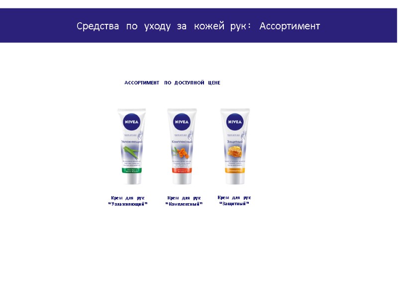 PowerPoint Manual | Corporate Communications 02/08/2011 | Page 240 АССОРТИМЕНТ ПО ДОСТУПНОЙ ЦЕНЕ Крем